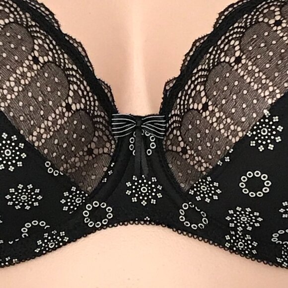 Freya Faye Plunge Underwire Black Bra 30DD - Picture 2 of 15